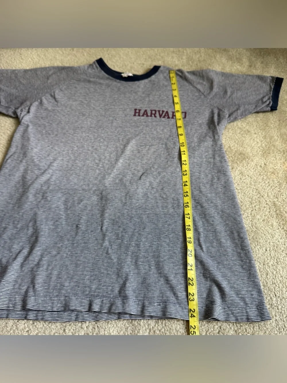 Vintage Champion Striped Harvard Ringer Tee 1970s Made in the USA Cotton - Picture 5 of 12
